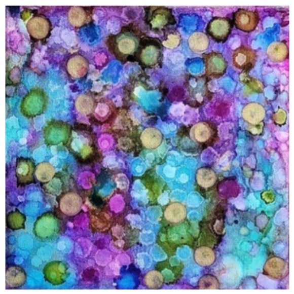 Hand Crafted Abstract Design 12x12 Inches Canvas Picture - Picture 4 of 4